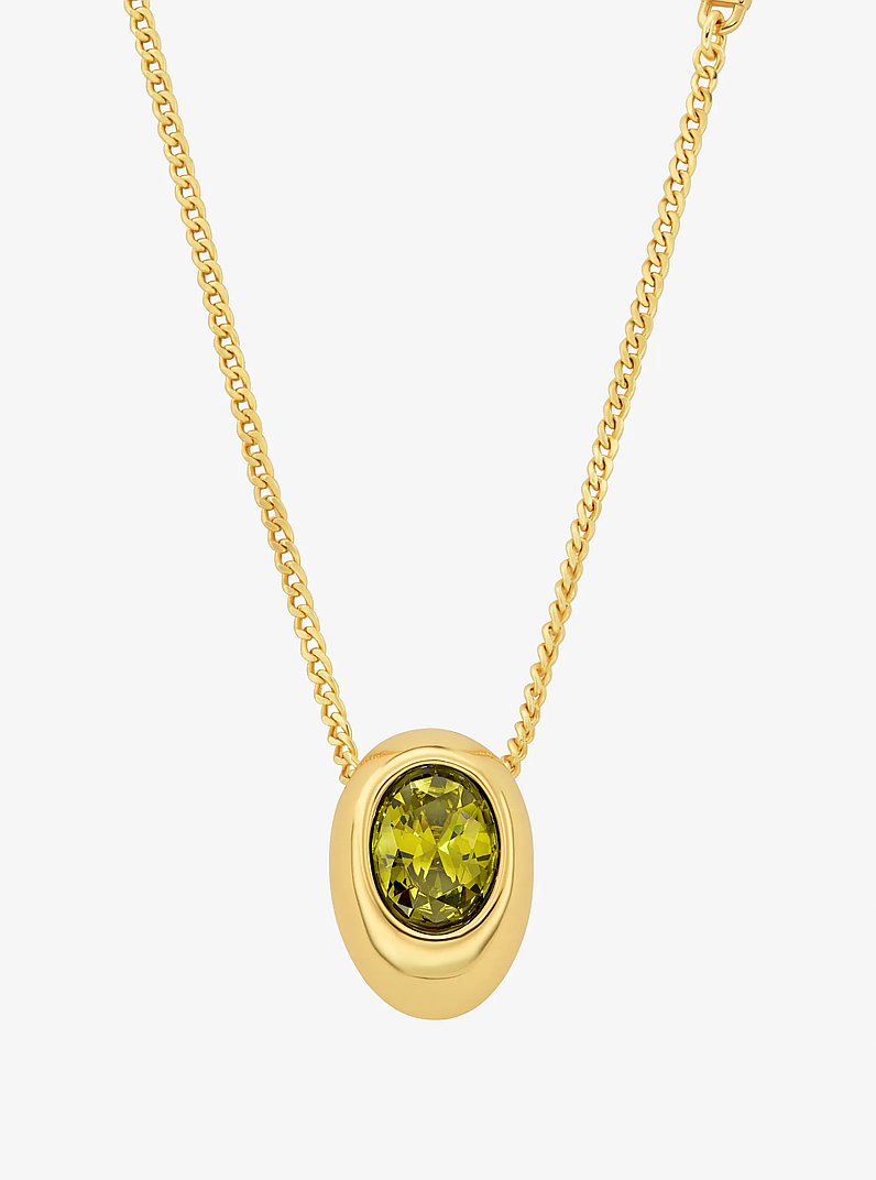 Cubic Zirconia Pendant Necklace in GOLD/PERIDOT | Michael Kors