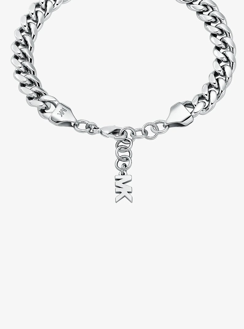 Precious Metal-Plated Brass Curb-Link Chain Bracelet in SILVER | Michael Kors