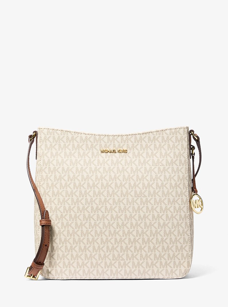 Jet Set Travel Large Logo Messenger Bag in VANILLA | Michael Kors