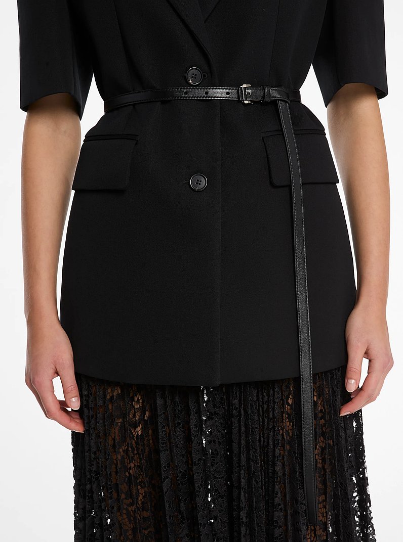 Carolyn Leather Belt in BLACK | Michael Kors