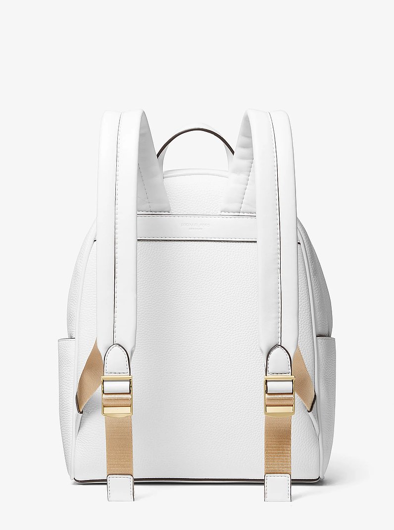 Michael Kors Bex Medium Pebbled Leather Backpack Optic White Leather Travel Michael Kors Optic White Coated Canvas Bex Medium Backpack  main image 4