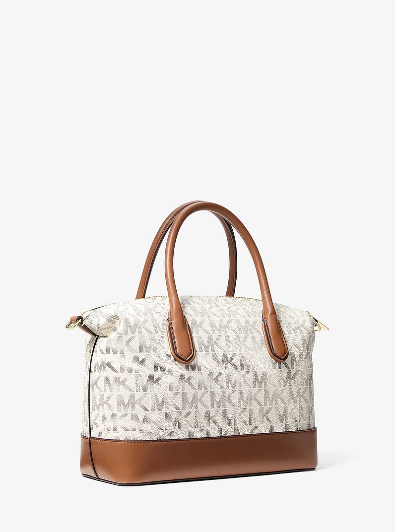 Borsa a mano Hyde media con stampa logo in VANIGLIA/CUOIO | Michael Kors