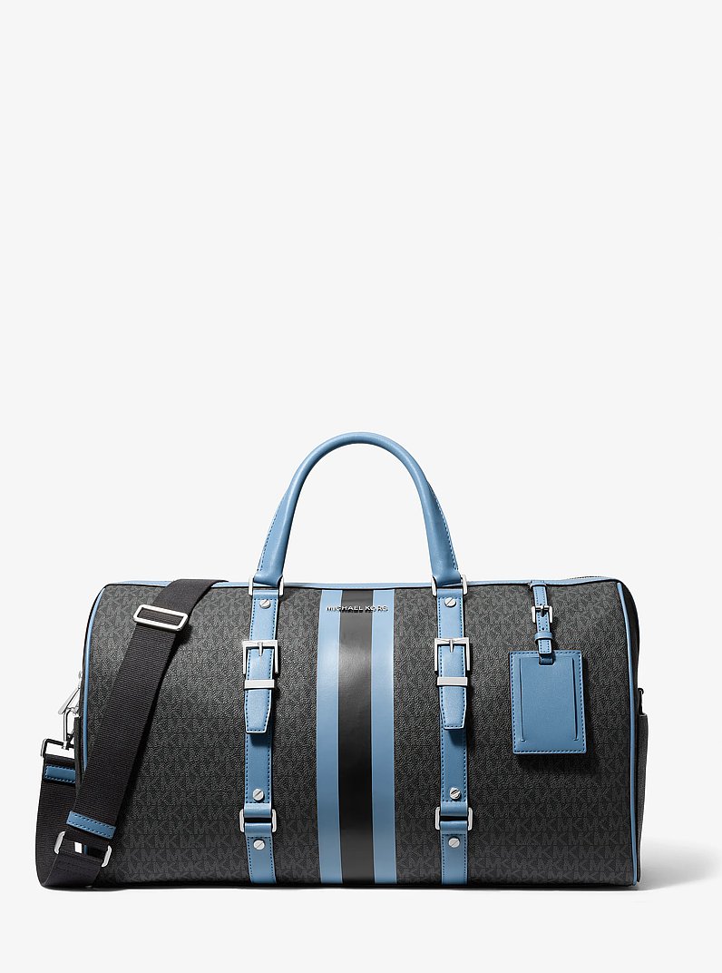 Bedford Extra-Large Signature Logo Striped Weekender Bag in STH PACIFIC | Michael Kors