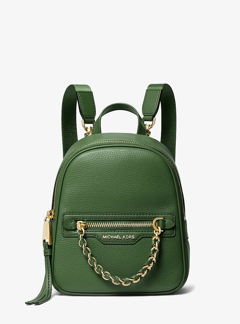 Tr&egrave;s petit sac &agrave; dos Elliot en cuir grain&eacute; in VERT AMAZONE | Michael Kors