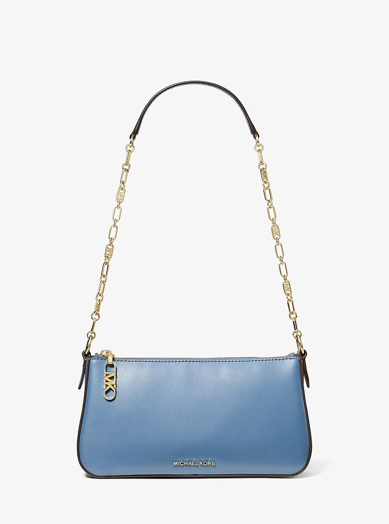Empire Medium Leather Chain-Link Pochette in FRENCH BLUE | Michael Kors