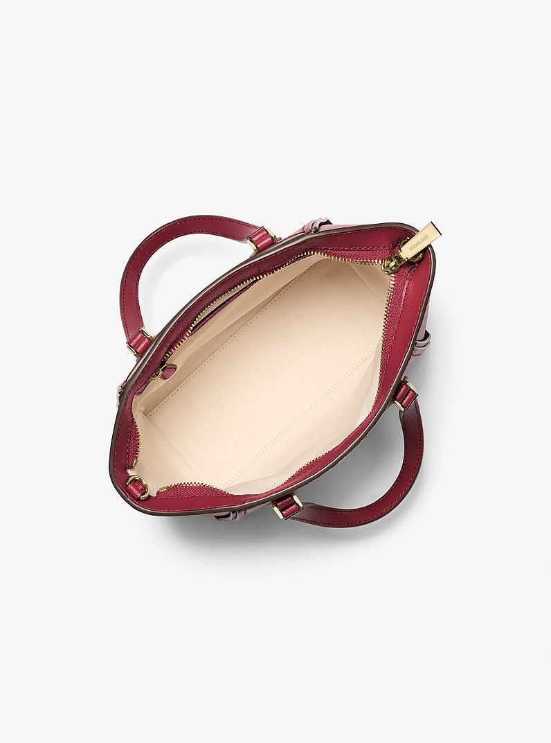 Taryn Small Leather Convertible Crossbody Bag in DEEP RED | Michael Kors