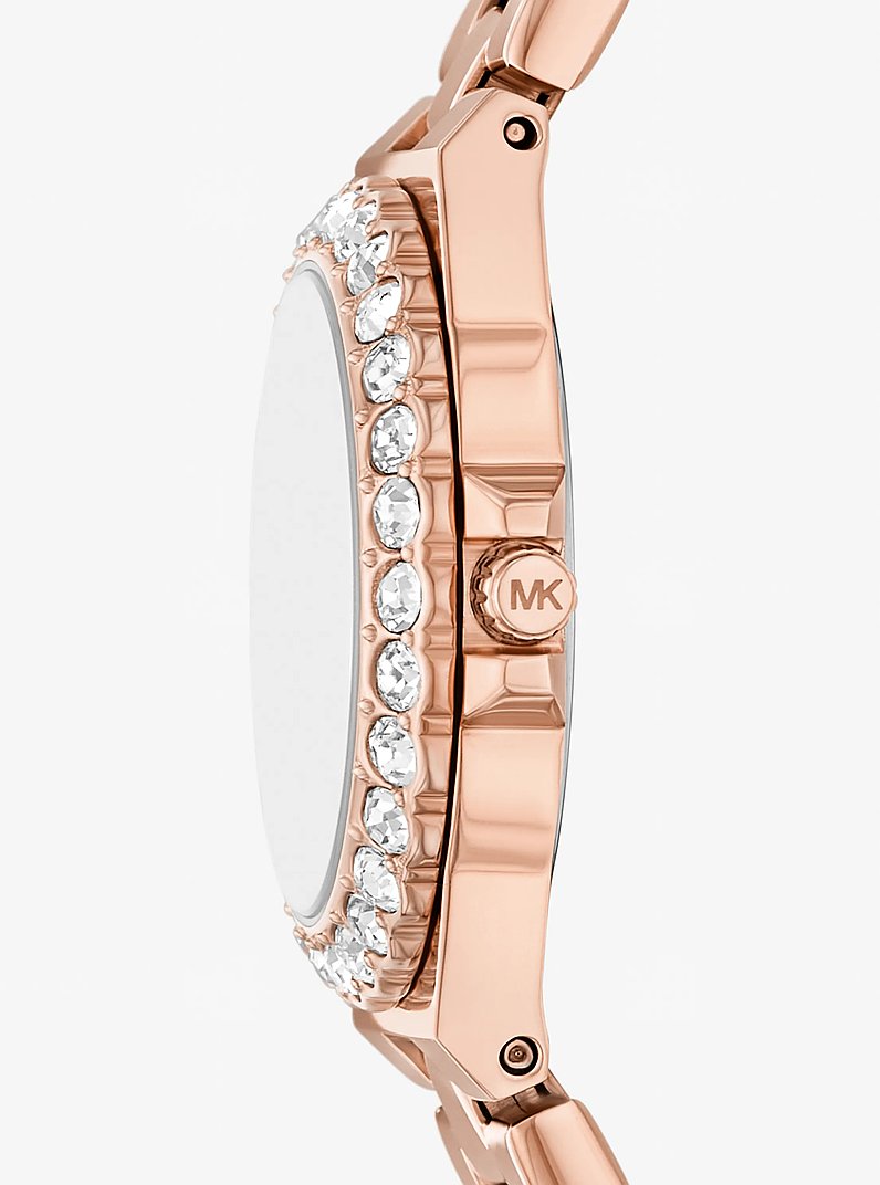 Reloj Lennox mini en tono oro rosa con incrustaciones in DORADO ROSA | Michael Kors