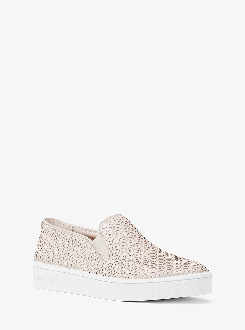 Keaton Perforated Slip On Sneaker in LT CREAM | Michael Kors