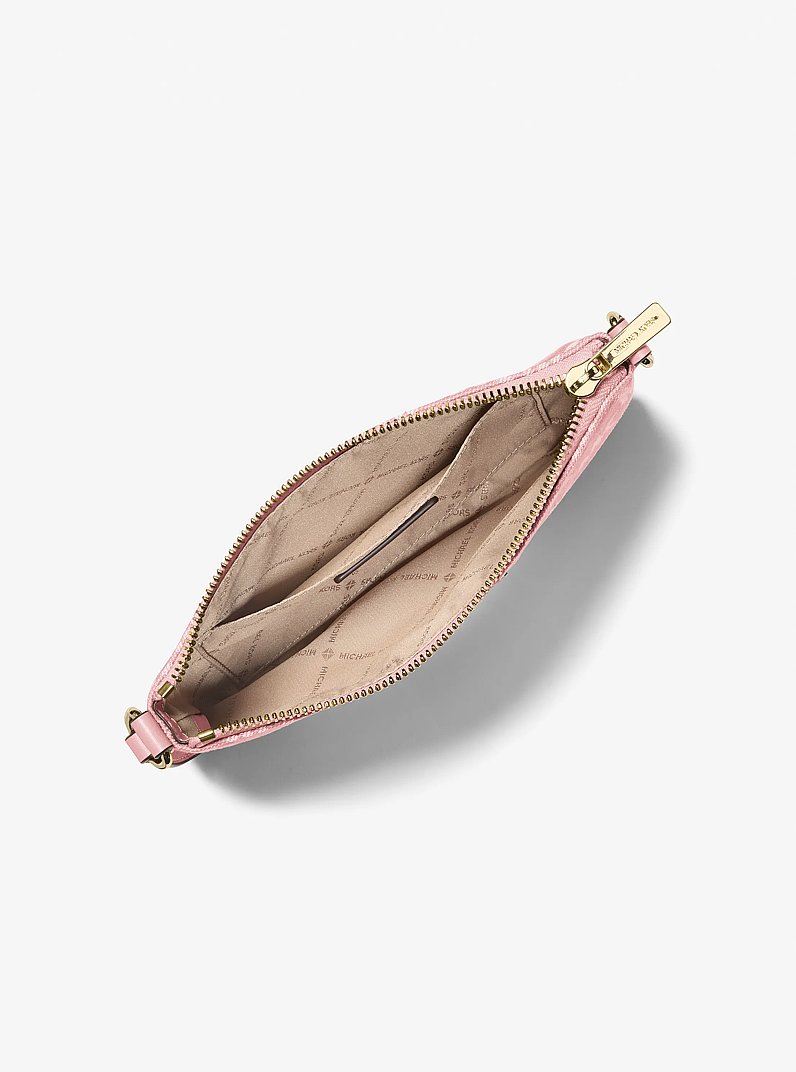 Jet Set Travel Small Logo Jacquard Denim Wristlet in POWDER BLUSH | Michael Kors