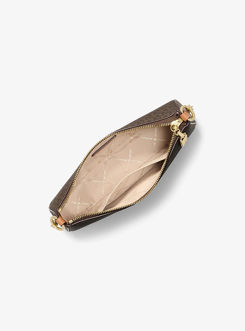 Empire Medium Signature Logo Chain-Link Pochette in BRN/ACORN | Michael Kors