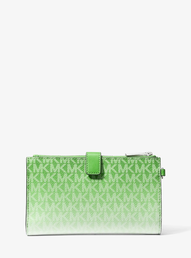 Jet Set Large Ombr&eacute; Signature Logo Wristlet in JUNGLE | Michael Kors