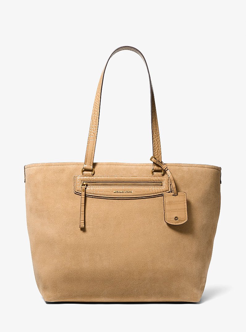 Jet Set Travel Extra-Large Suede Tote Bag in BURNT KHAKI | Michael Kors