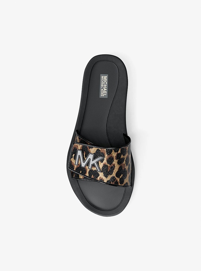 Palmer Cheetah Print Slide Sandal in DK CAMEL MLT | Michael Kors