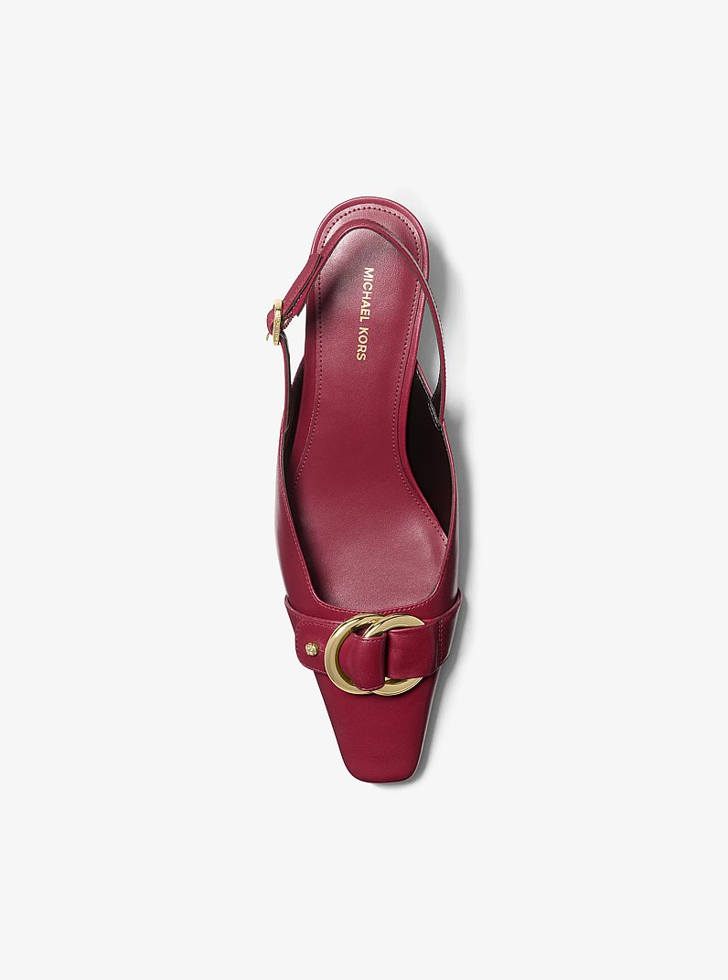 Jaden Leather Slingback Kitten Pump in MULBERRY | Michael Kors