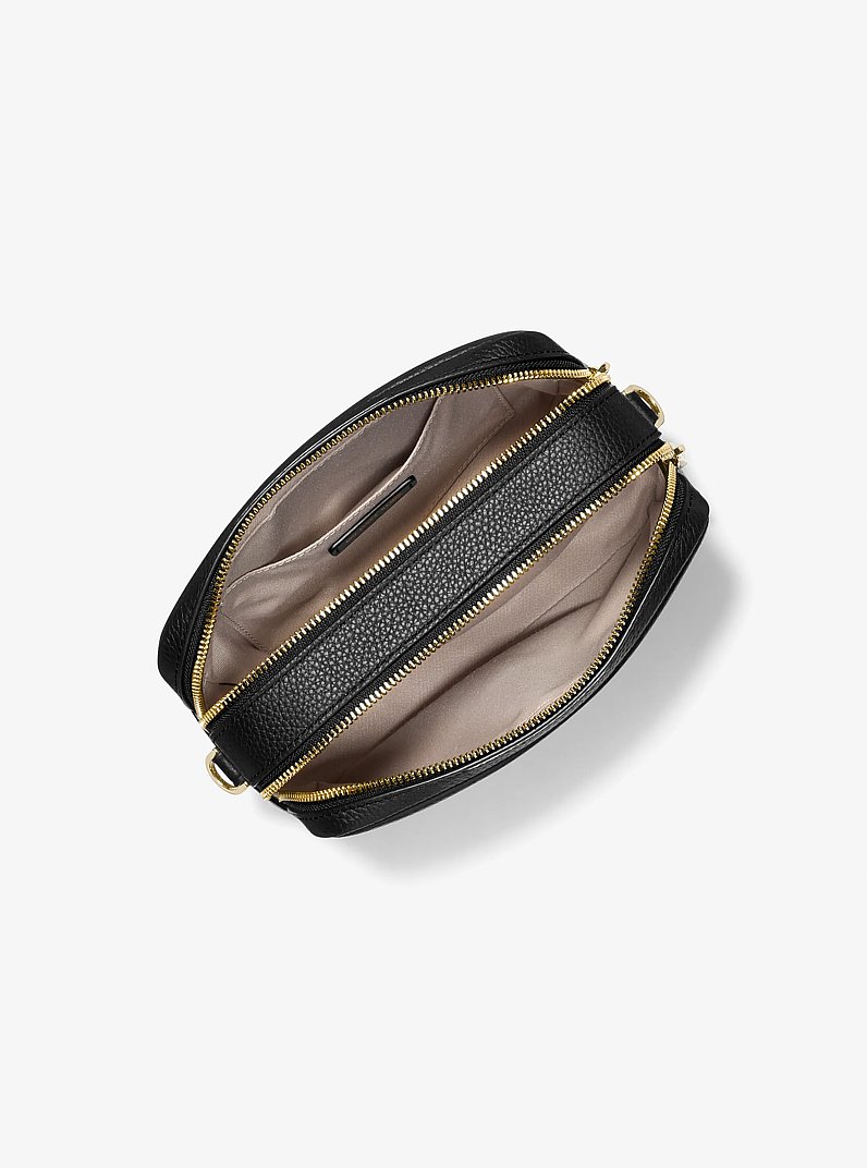 Bryant Medium Pebbled Leather Camera Crossbody Bag in BLACK | Michael Kors