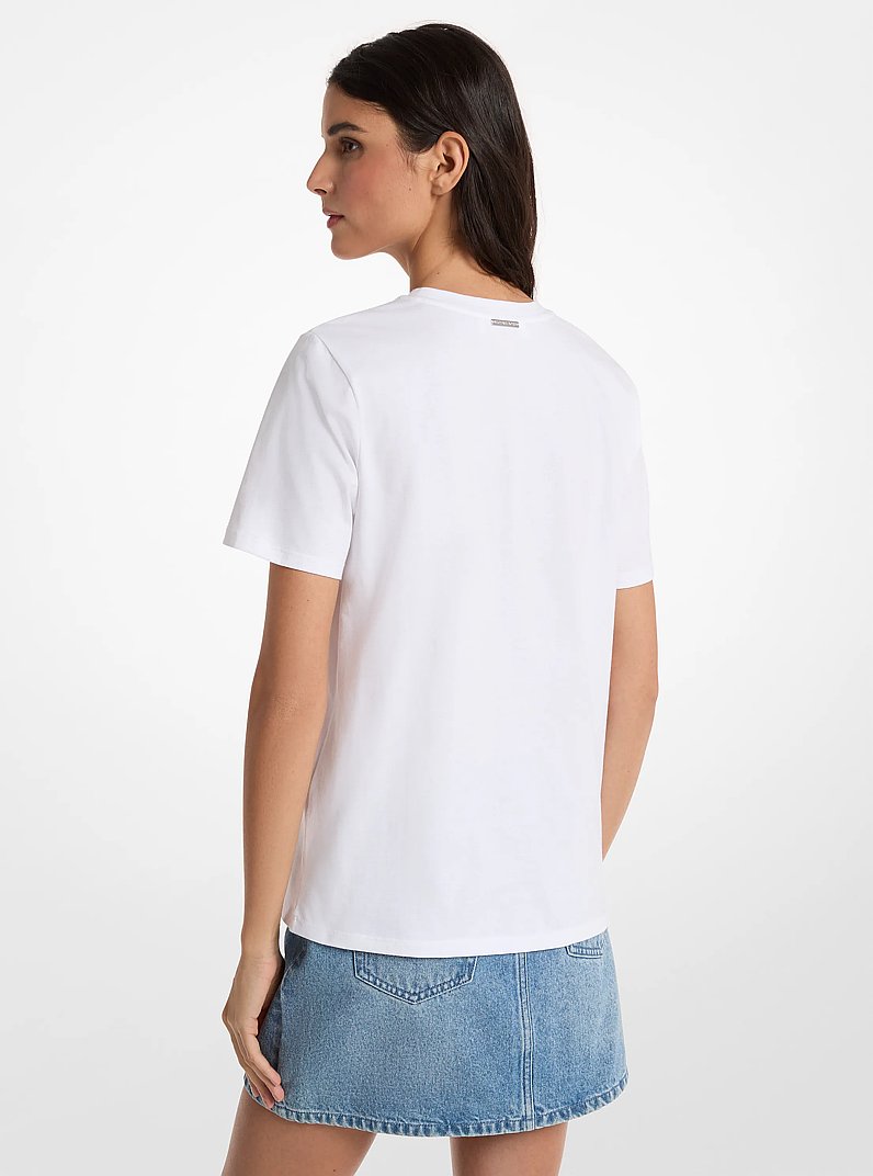 Graphic Logo Cotton T-Shirt in WHITE | Michael Kors
