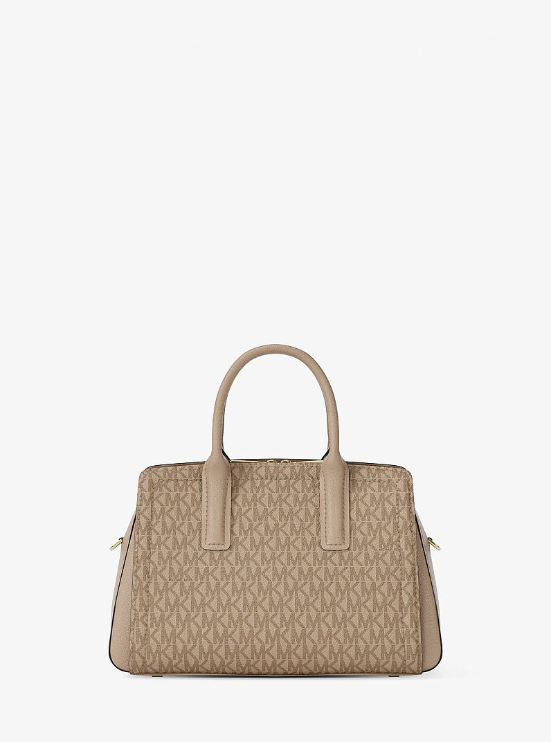 Laila Small Signature Logo Satchel in KHAKI | Michael Kors