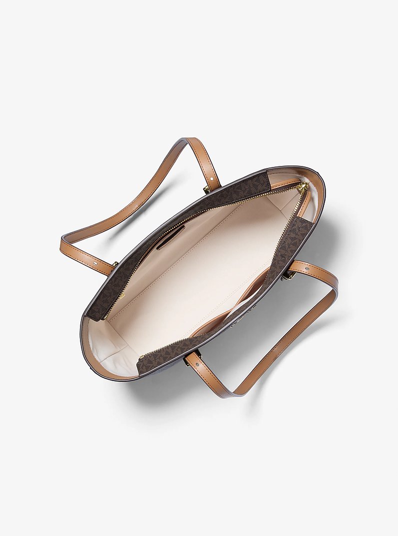 Borsa tote Quinn media in pelle e stampa logo in BRONZO/GHIANDA | Michael Kors