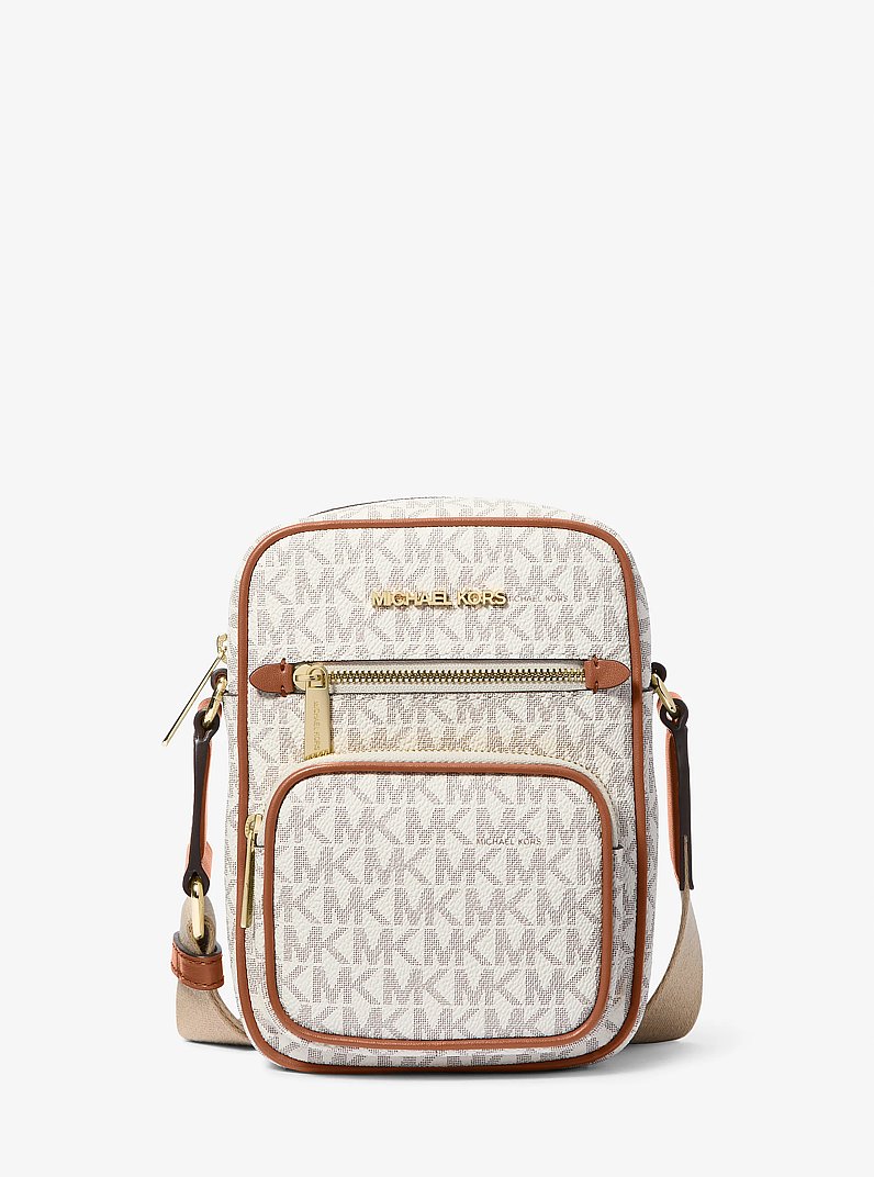 Jet Set Medium Signature Logo Crossbody Bag in VANILLA | Michael Kors