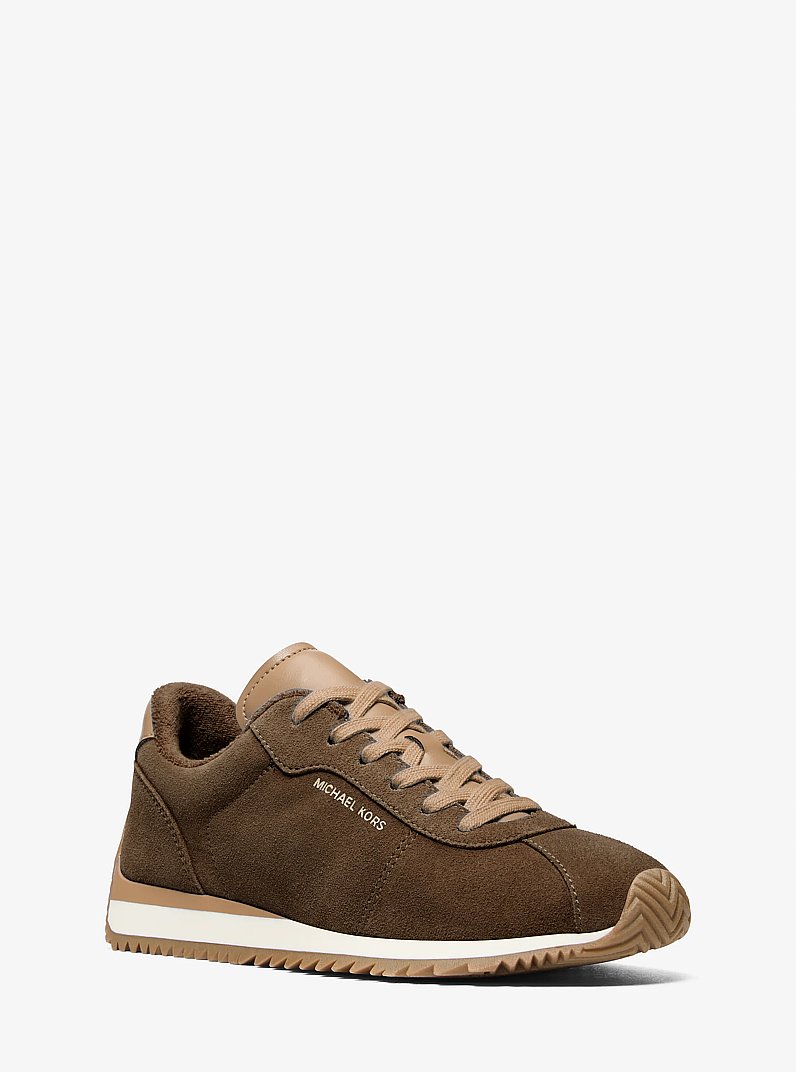Rhodes Embellished Leather Trainer in CHOCOLATE COMBO | Michael Kors
