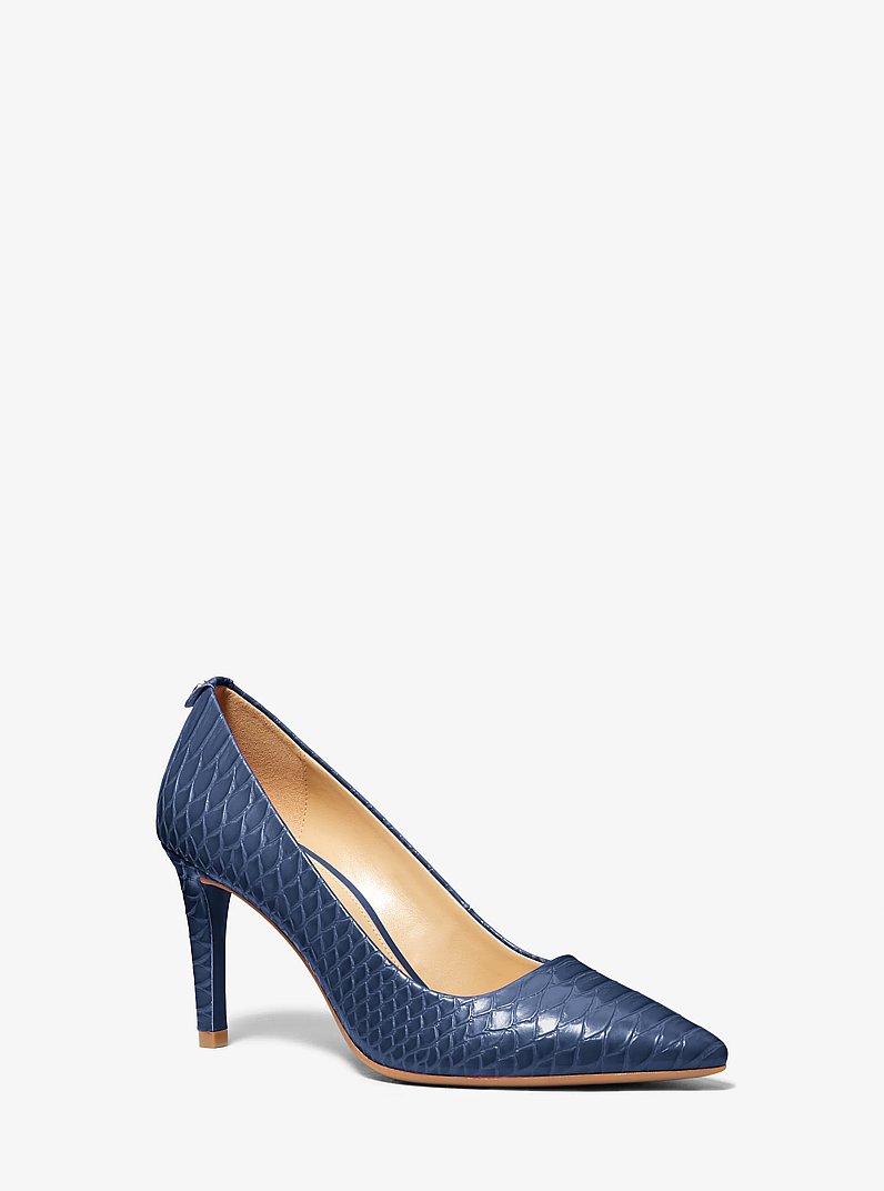Dorothy Flex Snake Embossed Pump in NAVY | Michael Kors