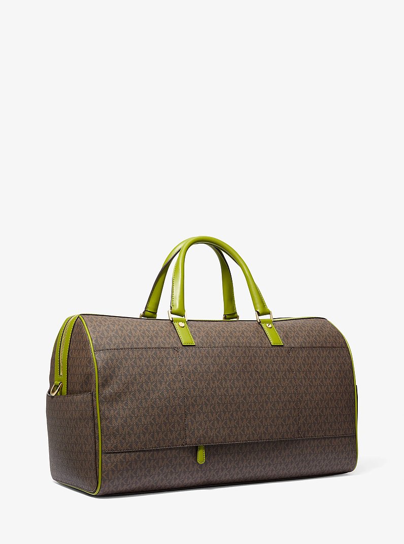 Bedford Travel Extra-Large Signature Logo Stripe Weekender Bag in MEADOW GREEN | Michael Kors