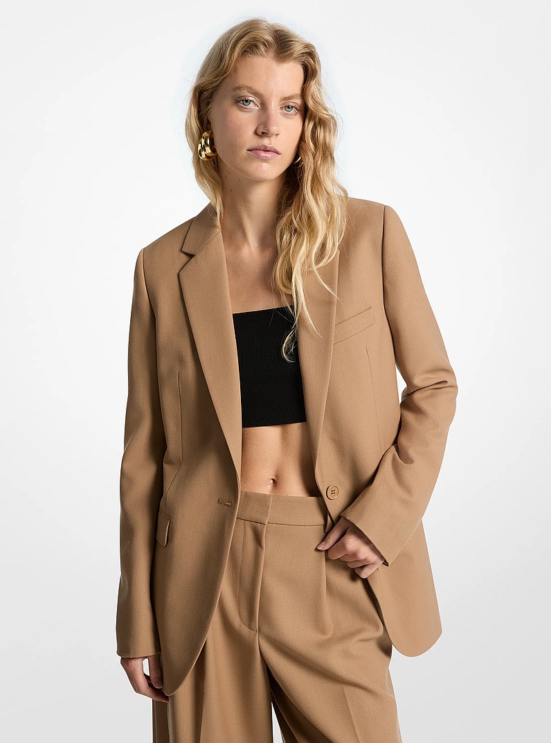 Blazer tipo boyfriend de mezcla de lana in CAF&Eacute; | Michael Kors