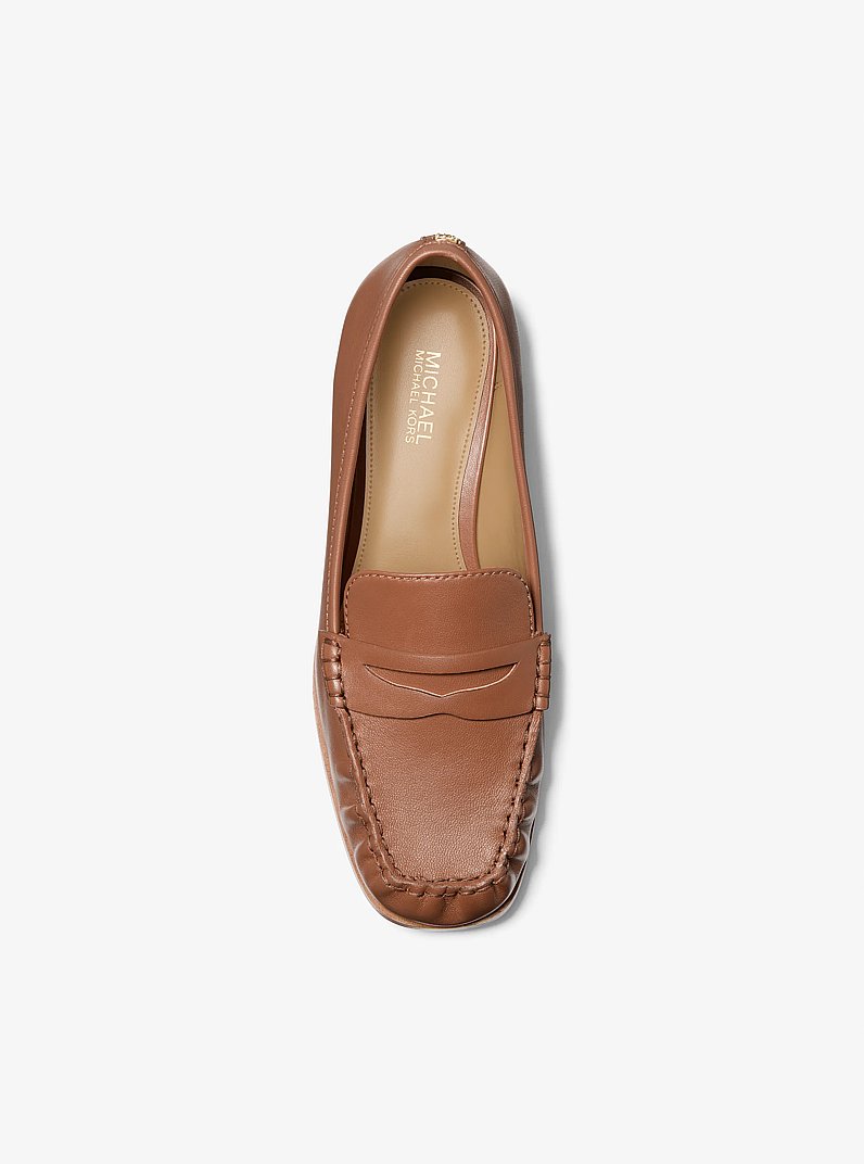 Carlson Leather Loafer in LUGGAGE | Michael Kors
