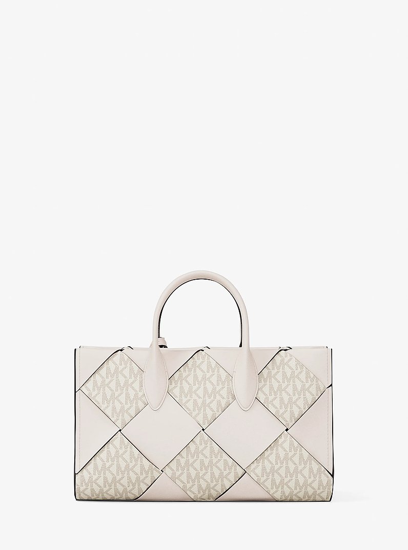 Borsa a mano Mirella piccola con stampa logo in CREMA CHIARO CANGIANTE | Michael Kors