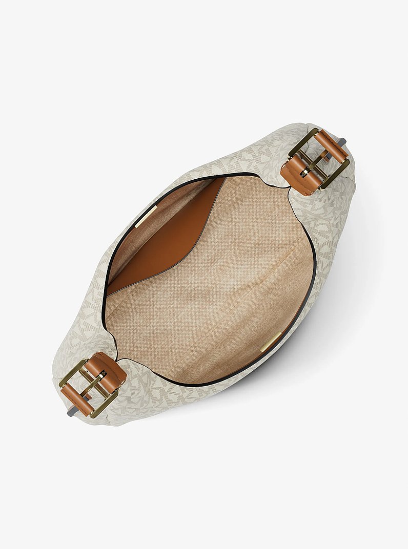 Borsa a spalla Nolita grande con logo in VANIGLIA/GHIANDA | Michael Kors