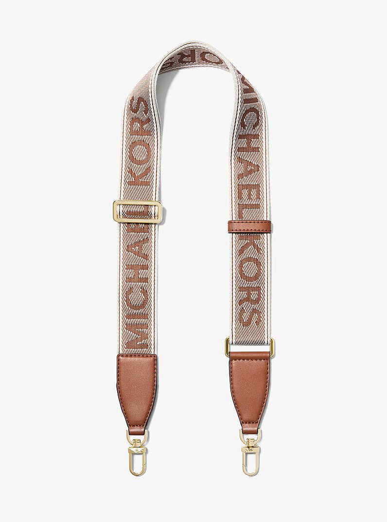 Tracolla con logo jacquard in CUOIO | Michael Kors