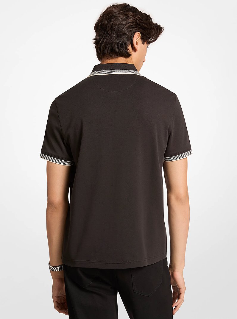 Polo de algod&oacute;n con cremallera in NEGRO | Michael Kors