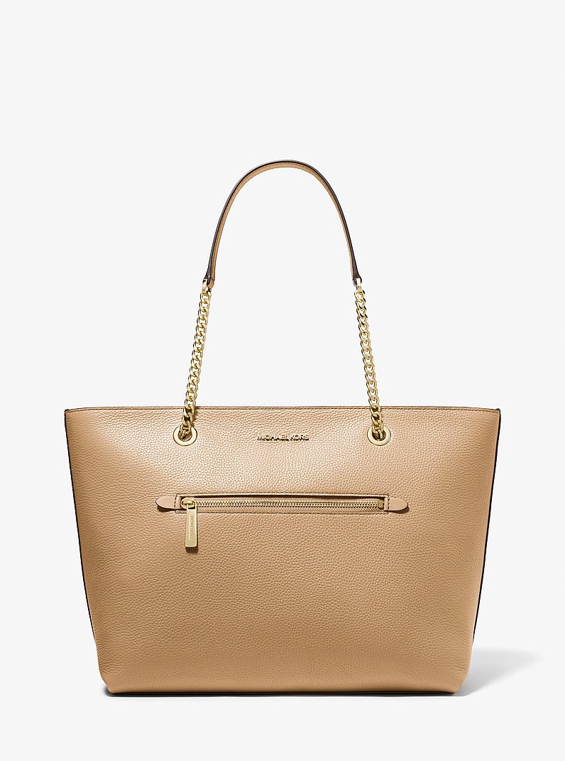 Bolso tote Jet Set grande de piel granulada in CAMEL | Michael Kors