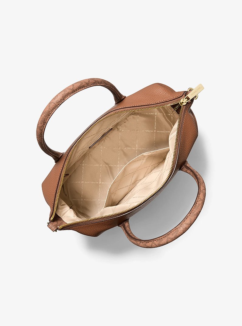Borsa a mano Hyde media con finitura martellata e logo in CUOIO | Michael Kors