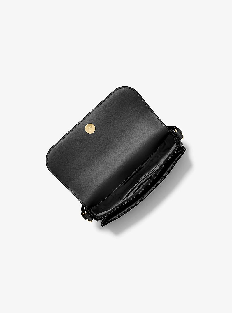 Petit sac &agrave; bandouli&egrave;re Jet Set Travel en cuir grain&eacute; in NOIR | Michael Kors