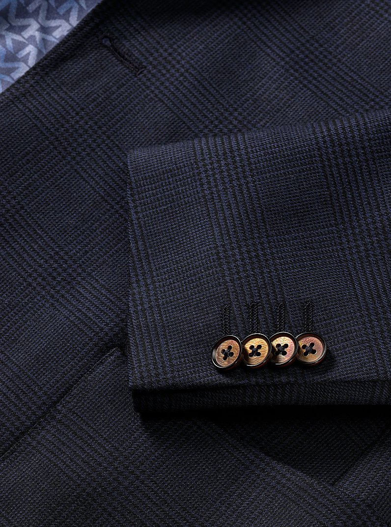 Americana de mezcla de lana con patr&oacute;n Pr&iacute;ncipe de Gales in AZUL MARINO | Michael Kors