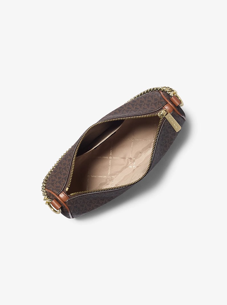 Carmela Medium Signature Logo Convertible Crossbody Bag in BROWN | Michael Kors