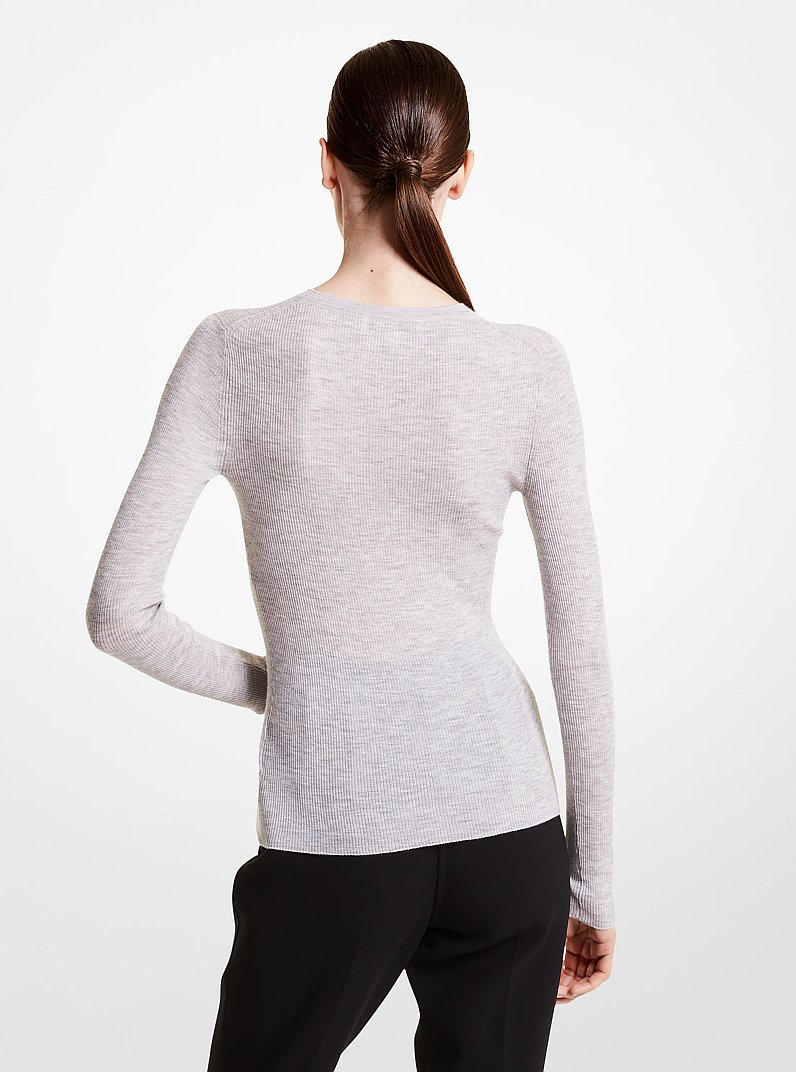 Hutton Featherweight Cashmere Sweater in PEARL GREY | Michael Kors