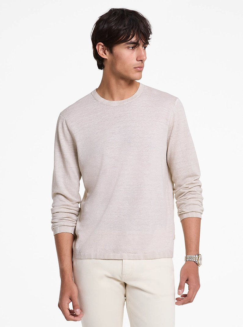 Linen and Cotton Sweater in DUNE | Michael Kors