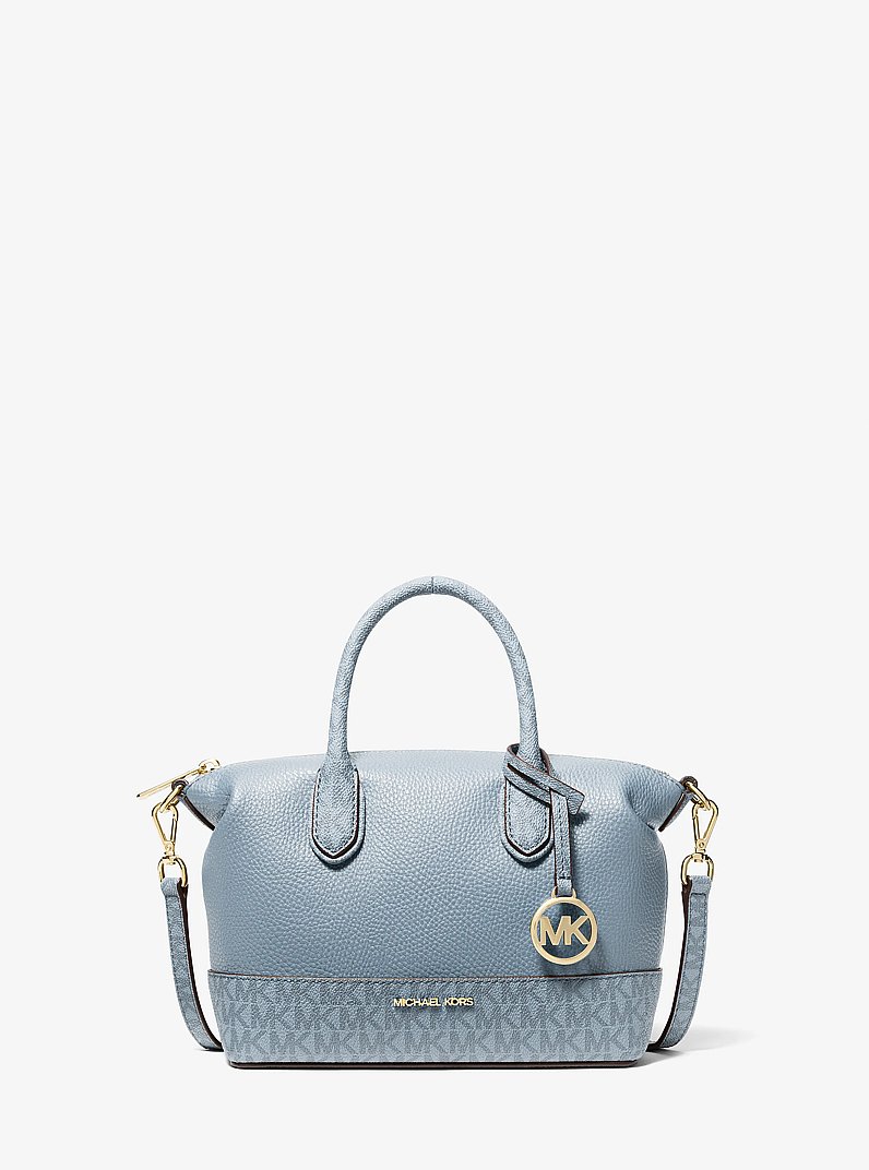 Bolso satchel Hyde peque&ntilde;o de tejido granulado con logotipo in CHAMBRAY | Michael Kors