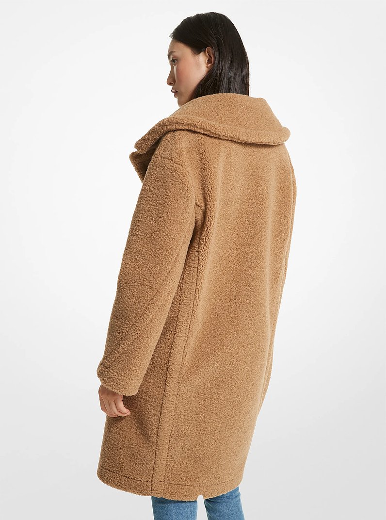 Sherpa Teddy Coat in CAMEL | Michael Kors