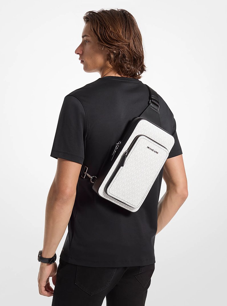 Cooper Commuter Logo Sling Pack in BRIGHT WHT | Michael Kors