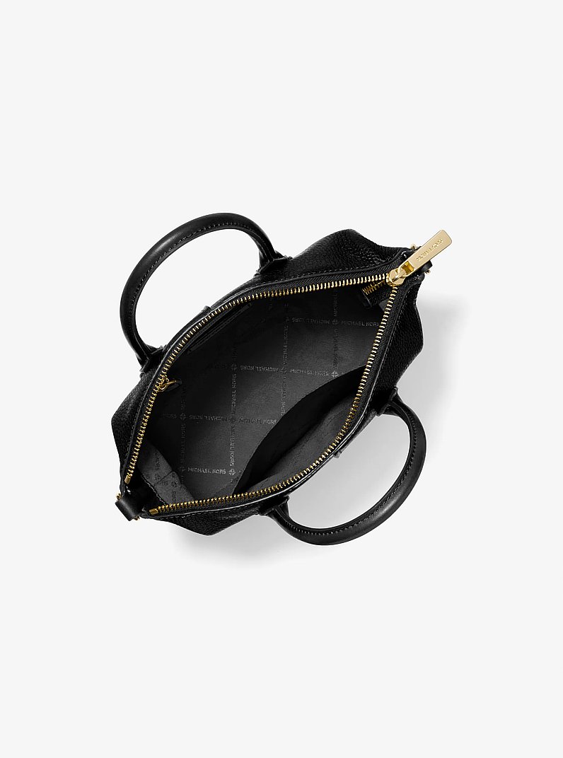 Bolso satchel Hyde peque&ntilde;o de cuero granulado in NEGRO | Michael Kors