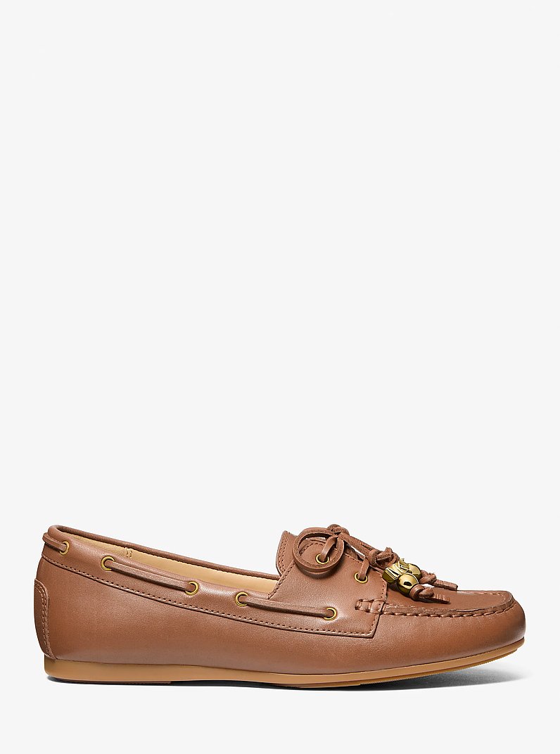Fallon Leather Moccasin in LUGGAGE | Michael Kors
