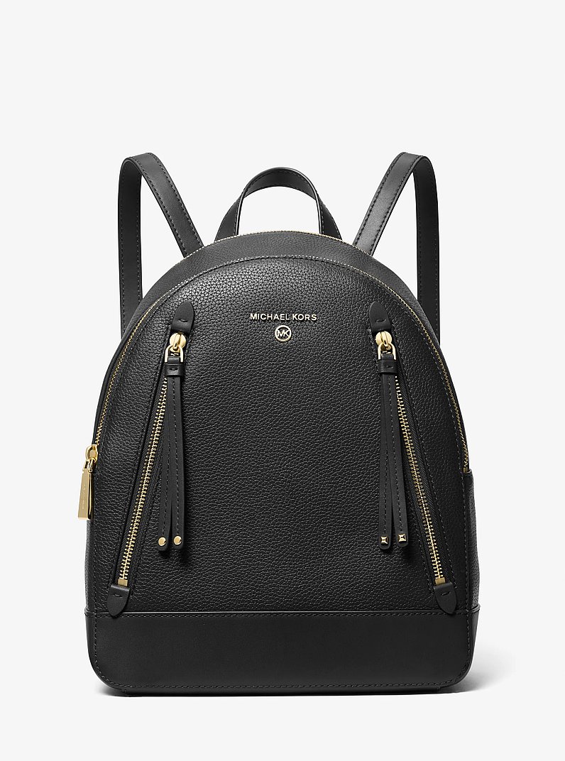 Mochila Brooklyn mediana de piel granulada in NEGRO | Michael Kors