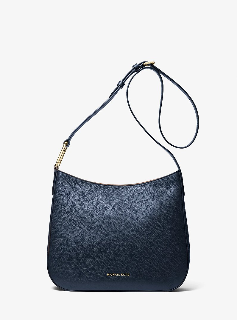 Kensington Large Pebbled Leather Crossbody Bag in NAVY | Michael Kors