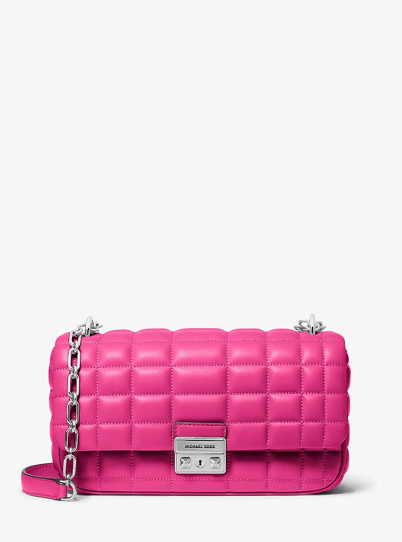 Tribeca Large Quilted Leather Shoulder Bag in WILD BERRY | Michael Kors