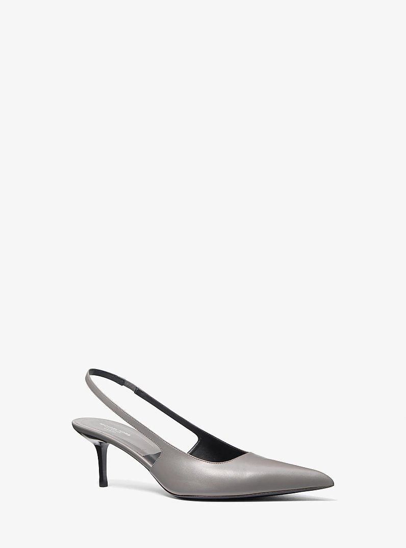 Zapato de sal&oacute;n abierto Emma de piel in PIZARRA | Michael Kors
