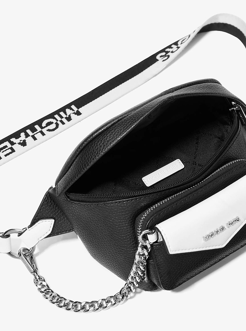 Maisie Large Pebbled Leather 2-in-1 Sling Pack in BLACK COMBO | Michael Kors