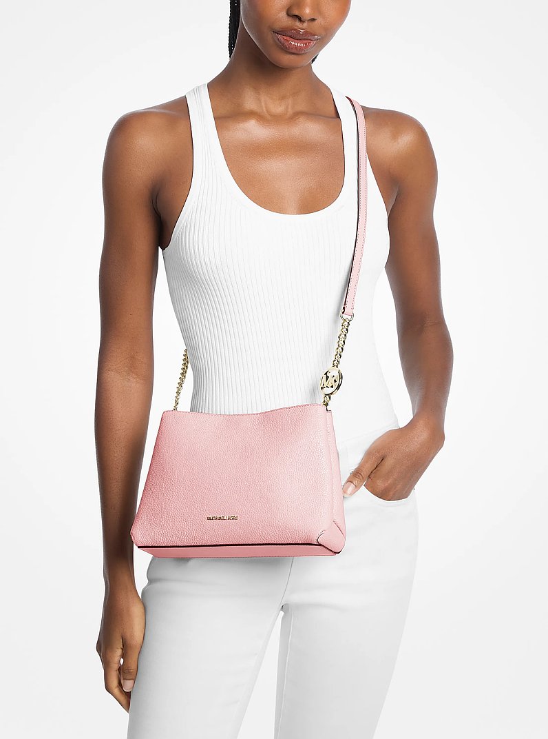 Christina Small Pebbled Leather Crossbody Bag in POWDER BLUSH | Michael Kors